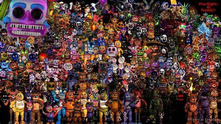 All FNaF Characters in one Image (Final Update) by EnderLuigiMario on