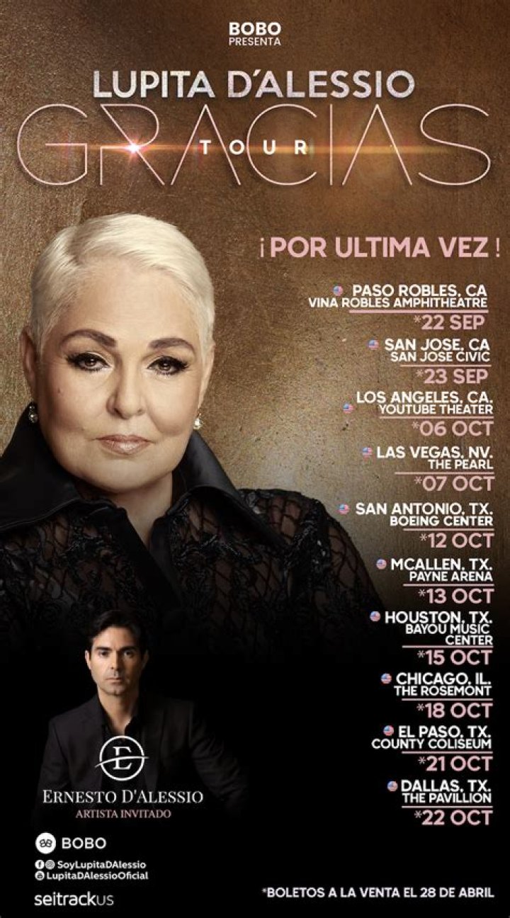 Lupita D'Alessio confirma su retiro e inicia su gira del adi&oacute;s People