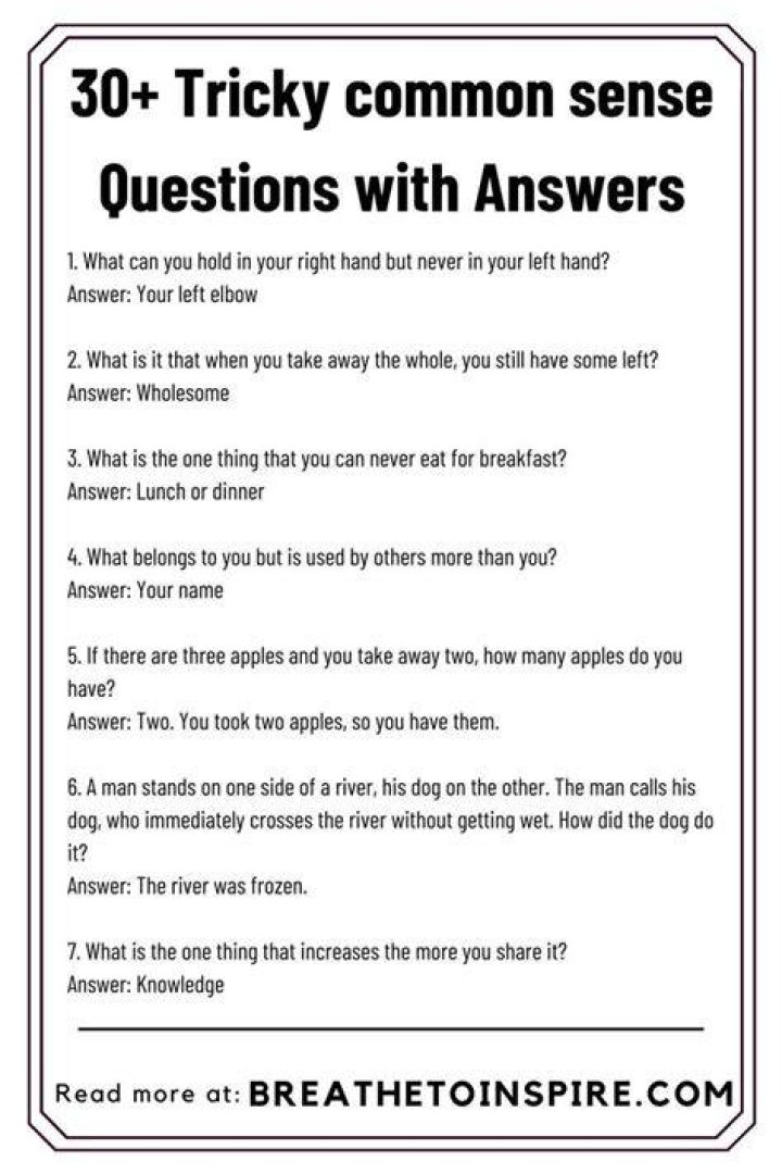 Tricky Question for Teens with an Answer